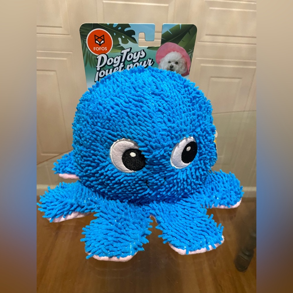 FOFOS Ocean Time Dog Toy - Octopus  🐙 9” Clinker & Squeaker